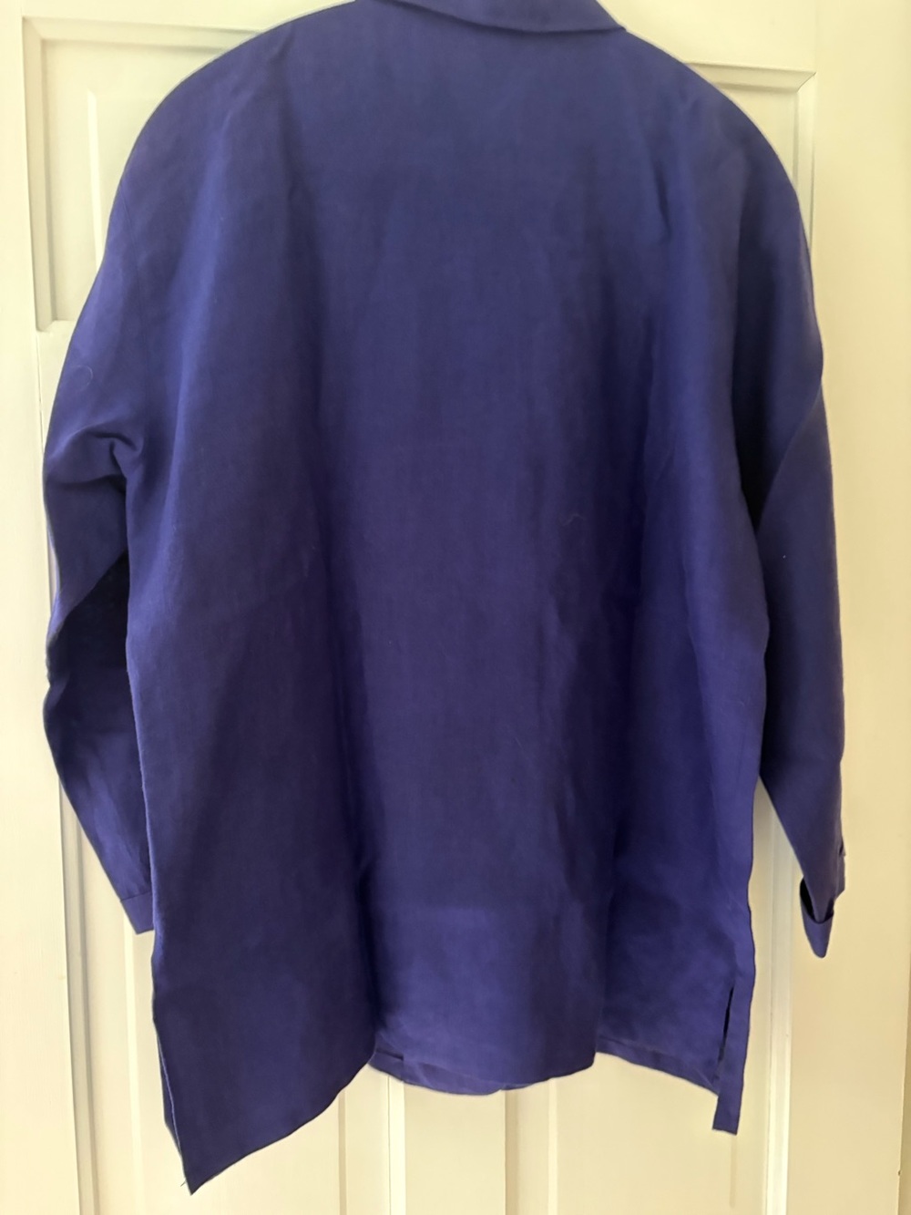 Talbots Purple Linen Button Front Jacket - Picture 3 of 4